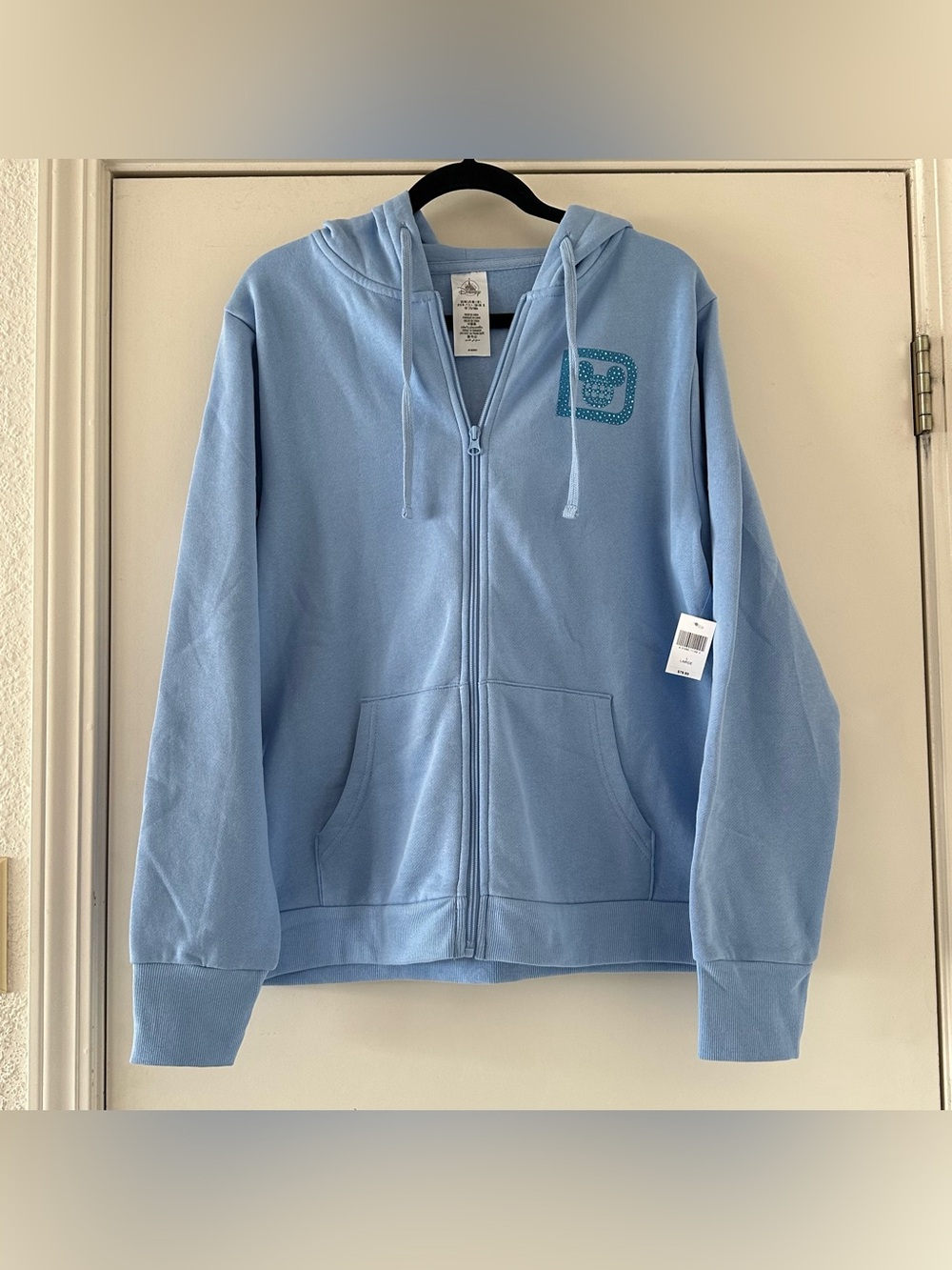 Disney World Light Blue Rhinestone Donald Duck Full Zip Hoodie
SZ L Women’s